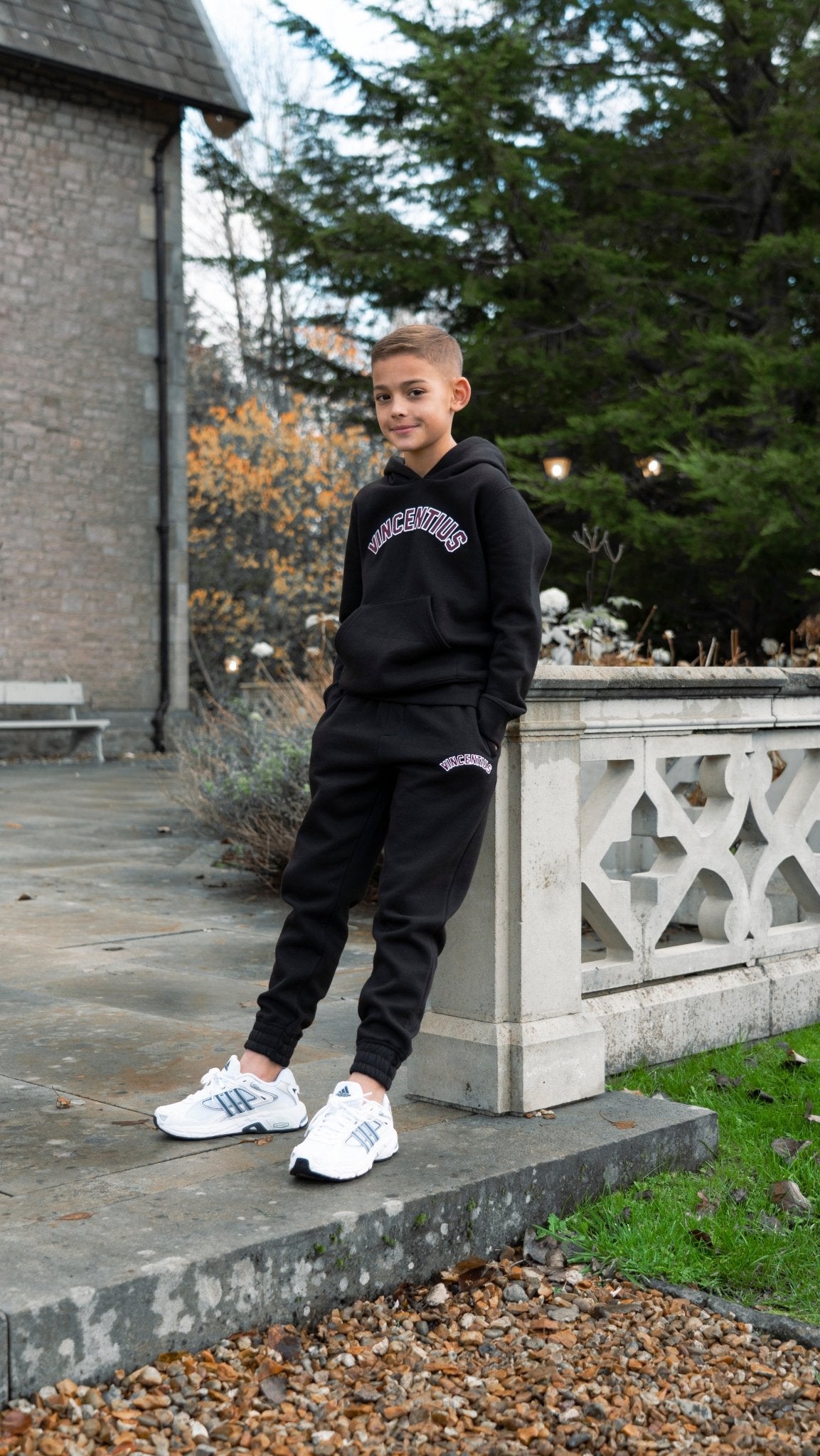 Boys Applique Tracksuit - Black - Vincentius