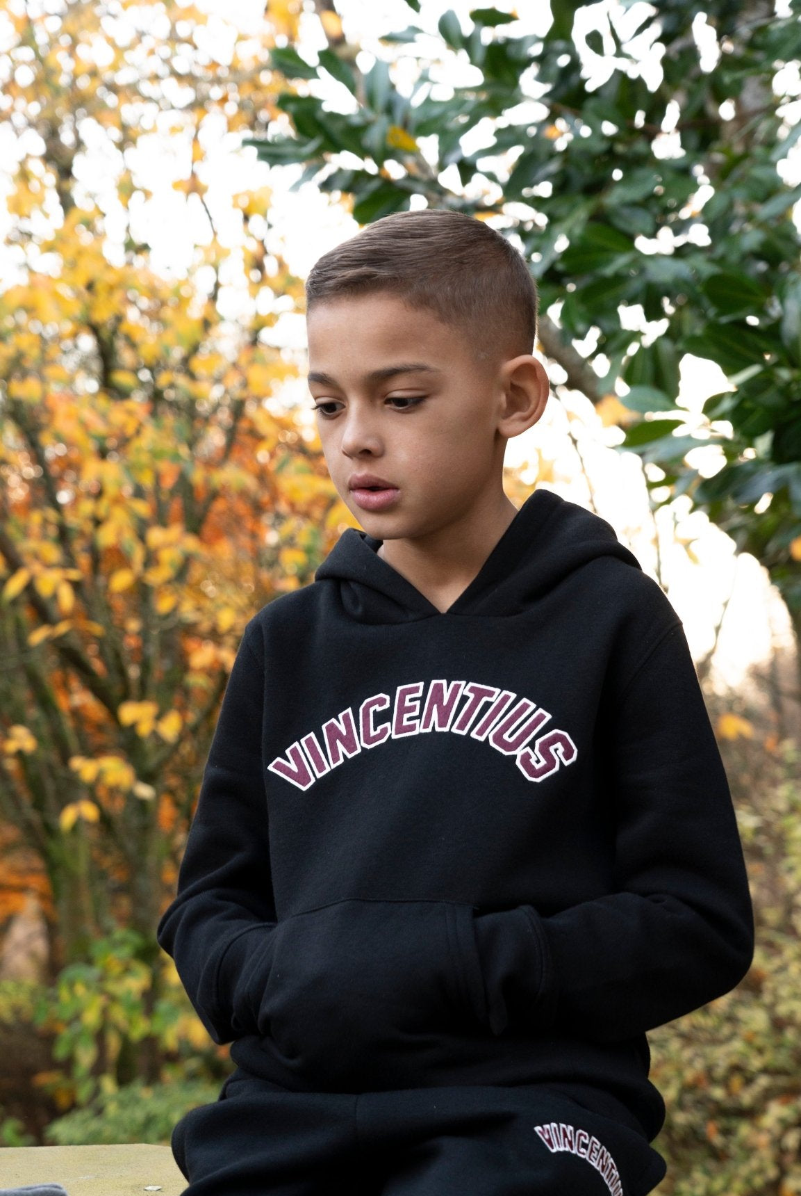 Boys Applique Tracksuit - Black - Vincentius