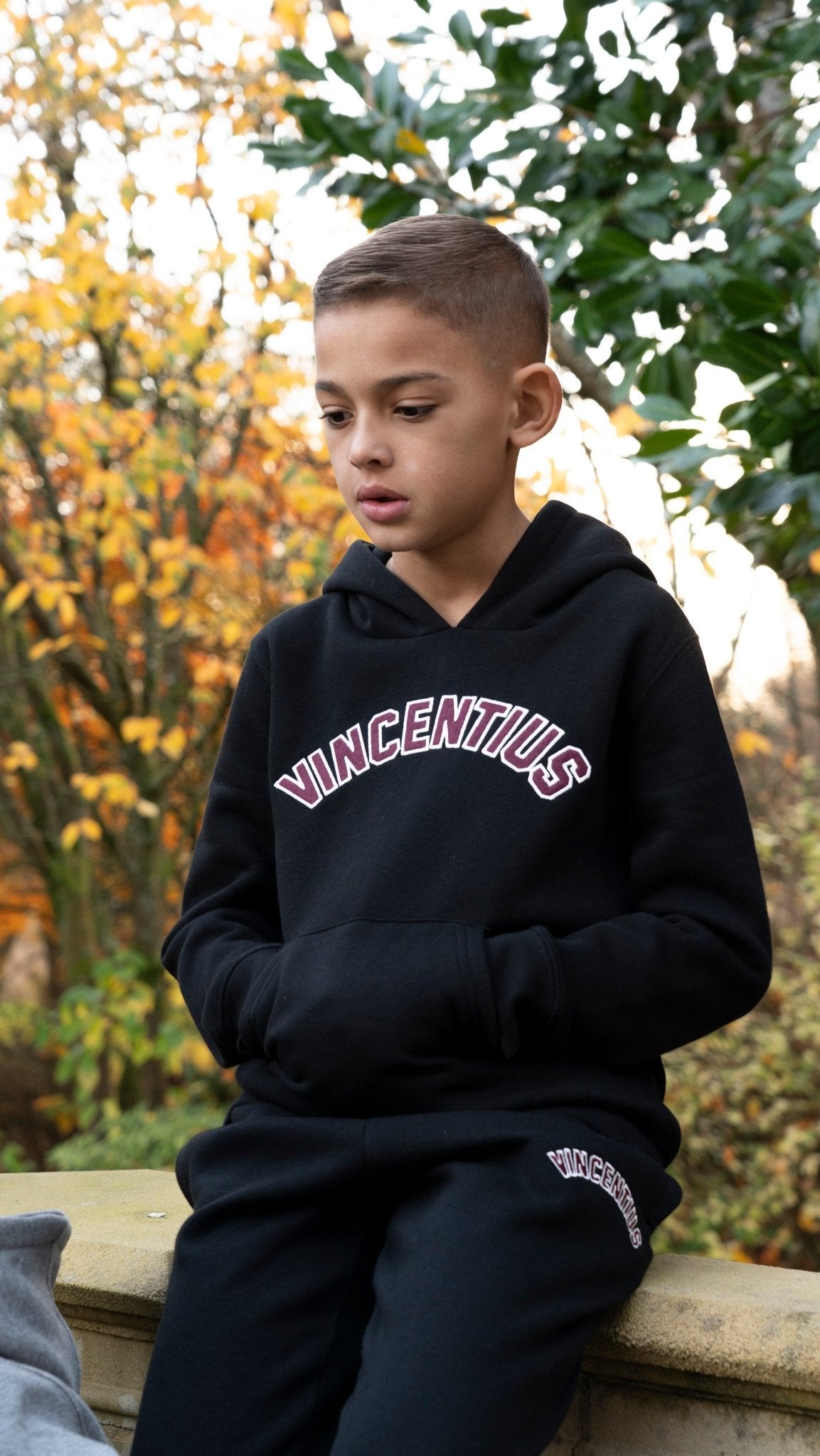 Boys Applique Tracksuit - Black - Vincentius
