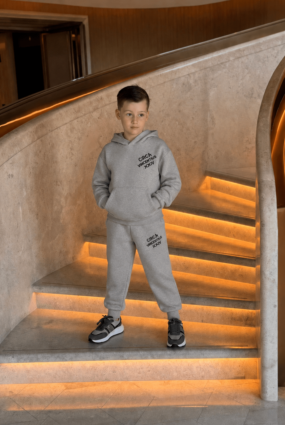 Boys Circa XX1V Tracksuit - Grey Marl - Vincentius