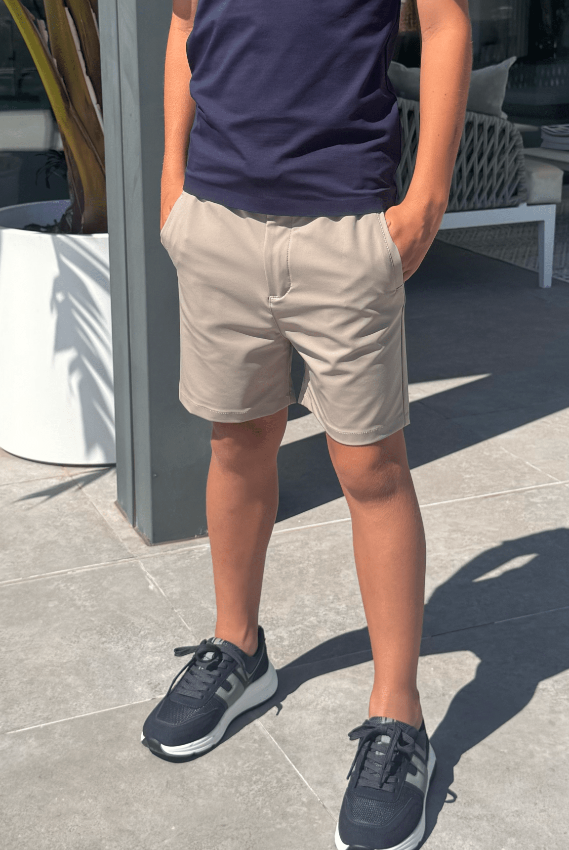 Boy's Commuter Shorts - Beige - Vincentius