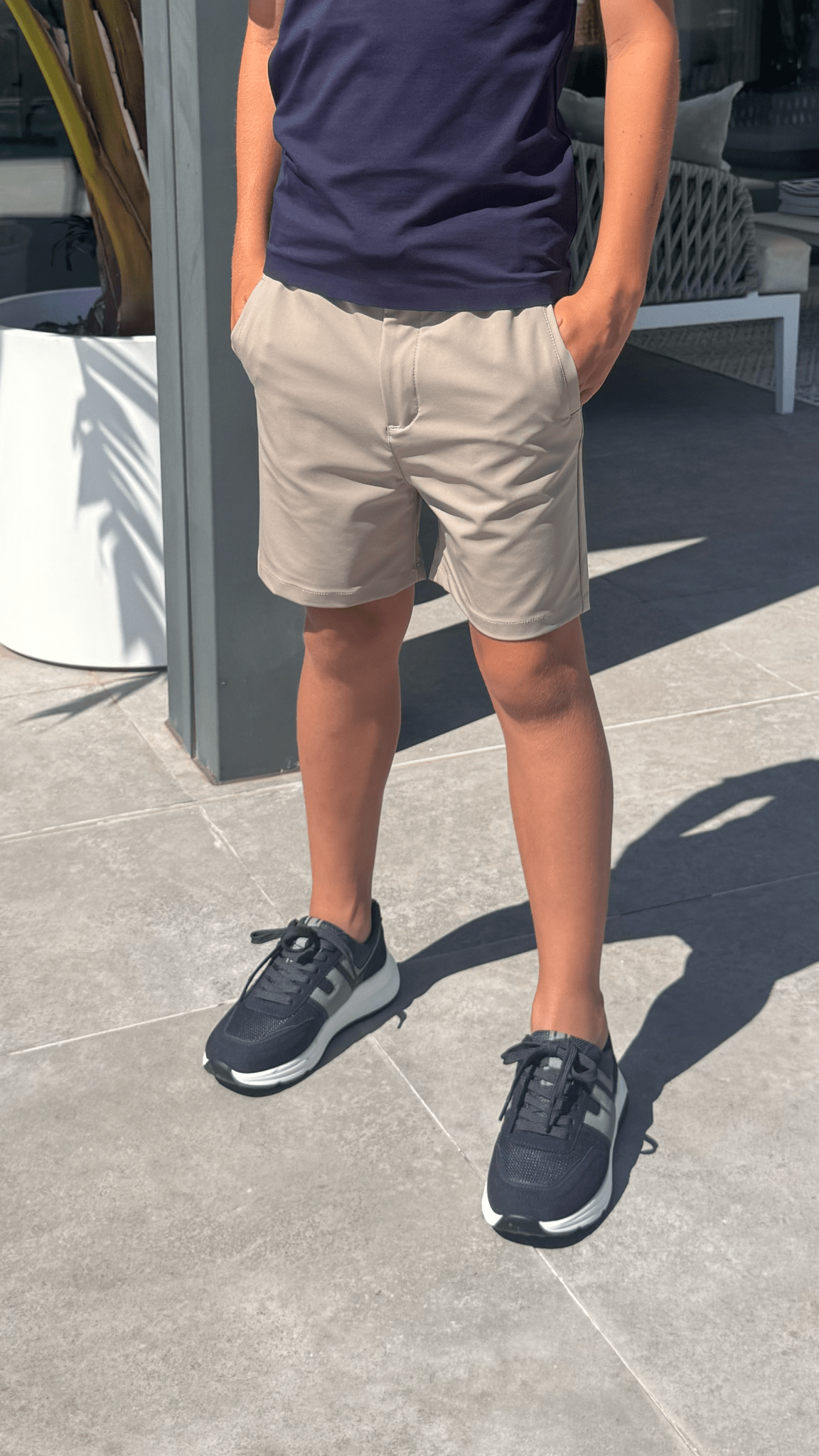 Boy's Commuter Shorts - Beige - Vincentius