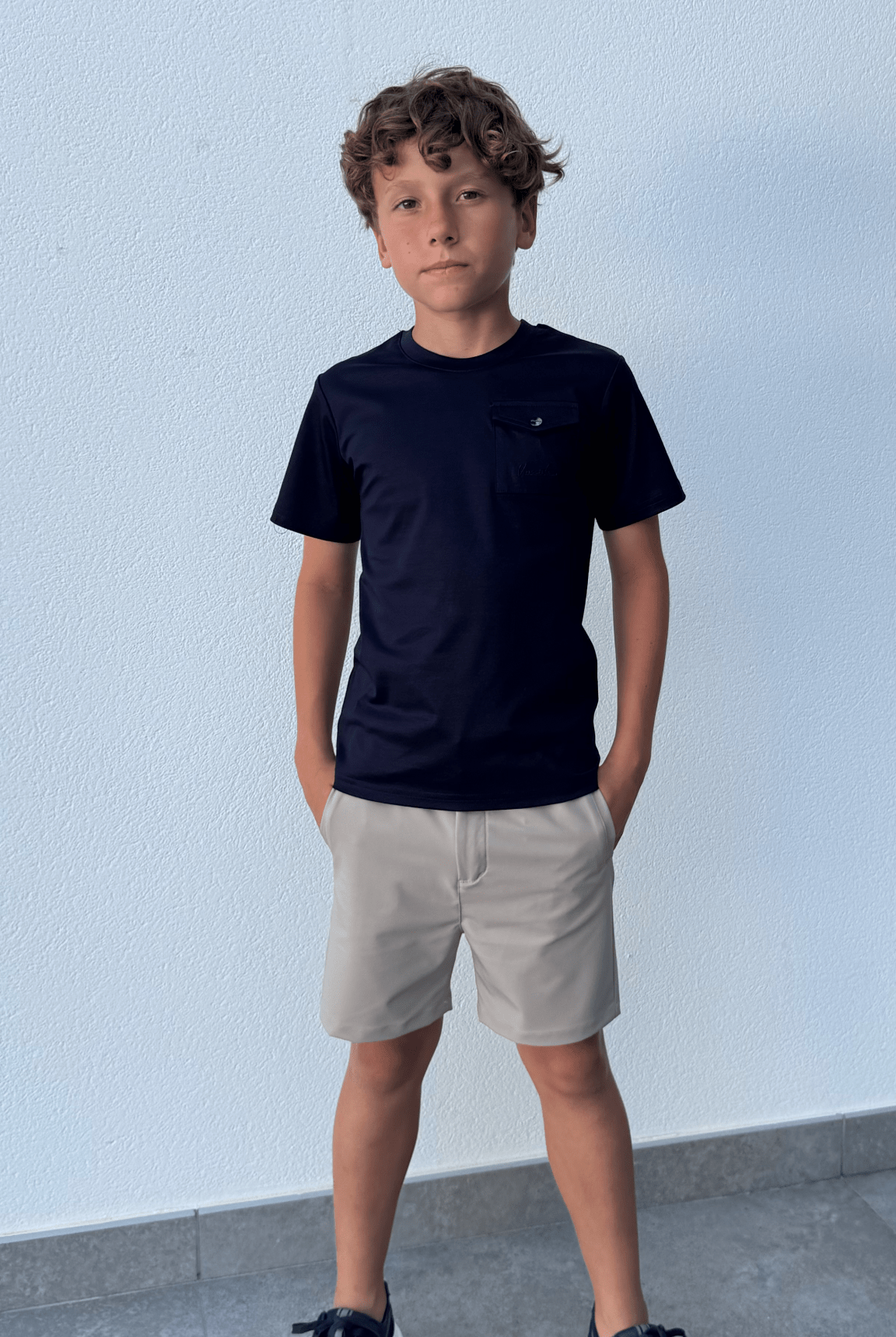Boy's Luxury Pocket Logo T-Shirt - Navy - Vincentius