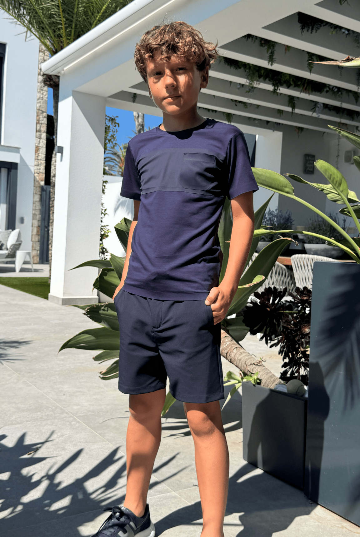 Boy's Luxury Vertex T-Shirt - Navy - Vincentius