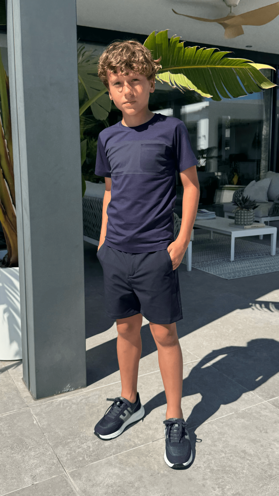 Boy's Luxury Vertex T-Shirt - Navy - Vincentius