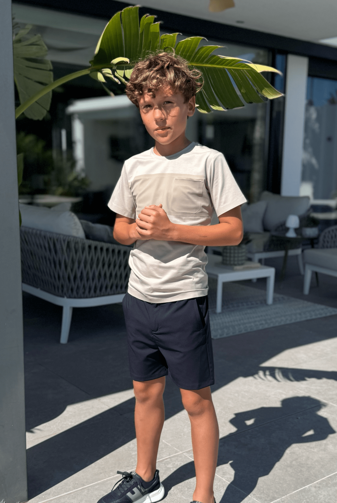 Boy's Luxury Vertex T-Shirt - Sand - Vincentius