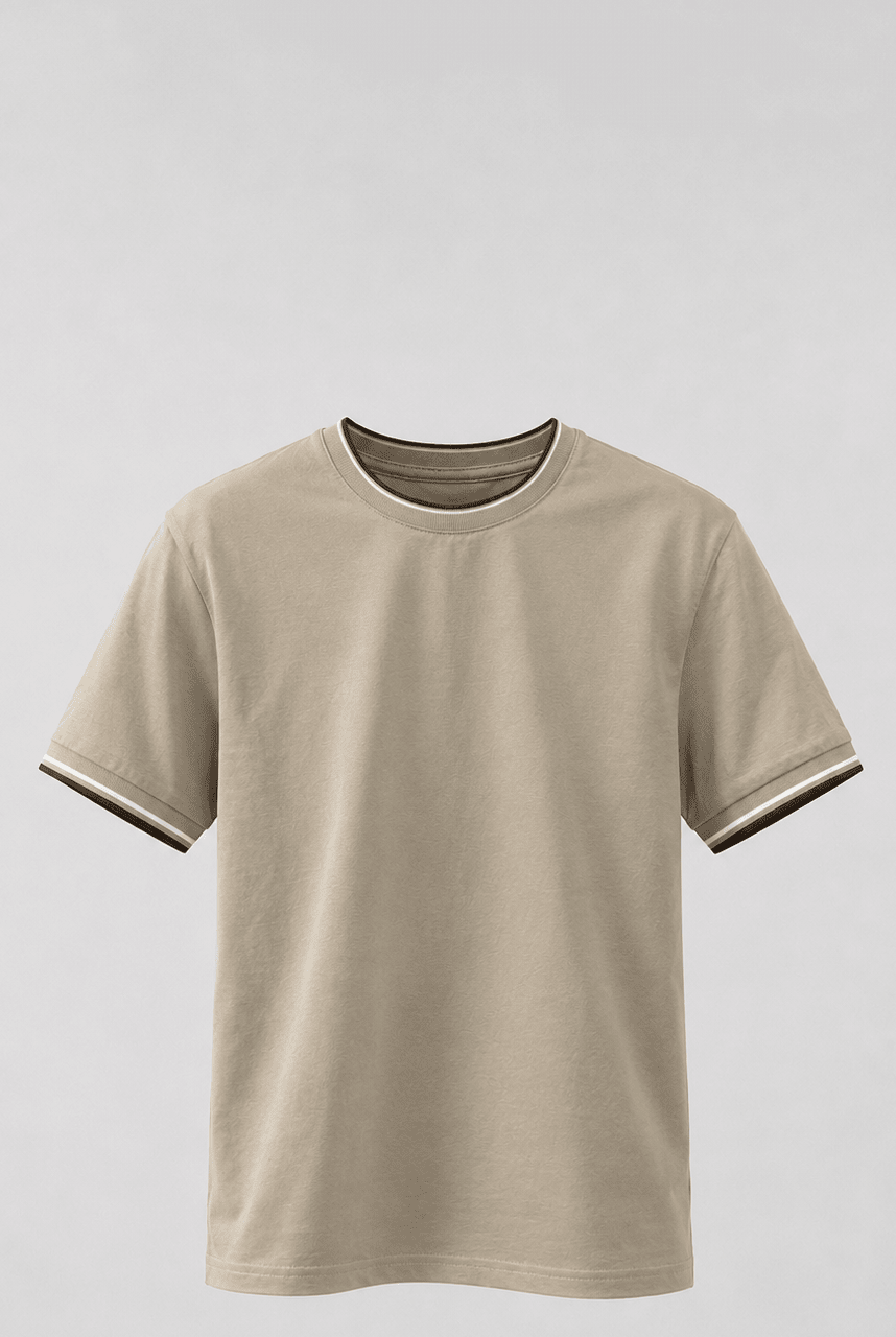 Boy's Striped Cuff T-Shirt - Sand - Vincentius