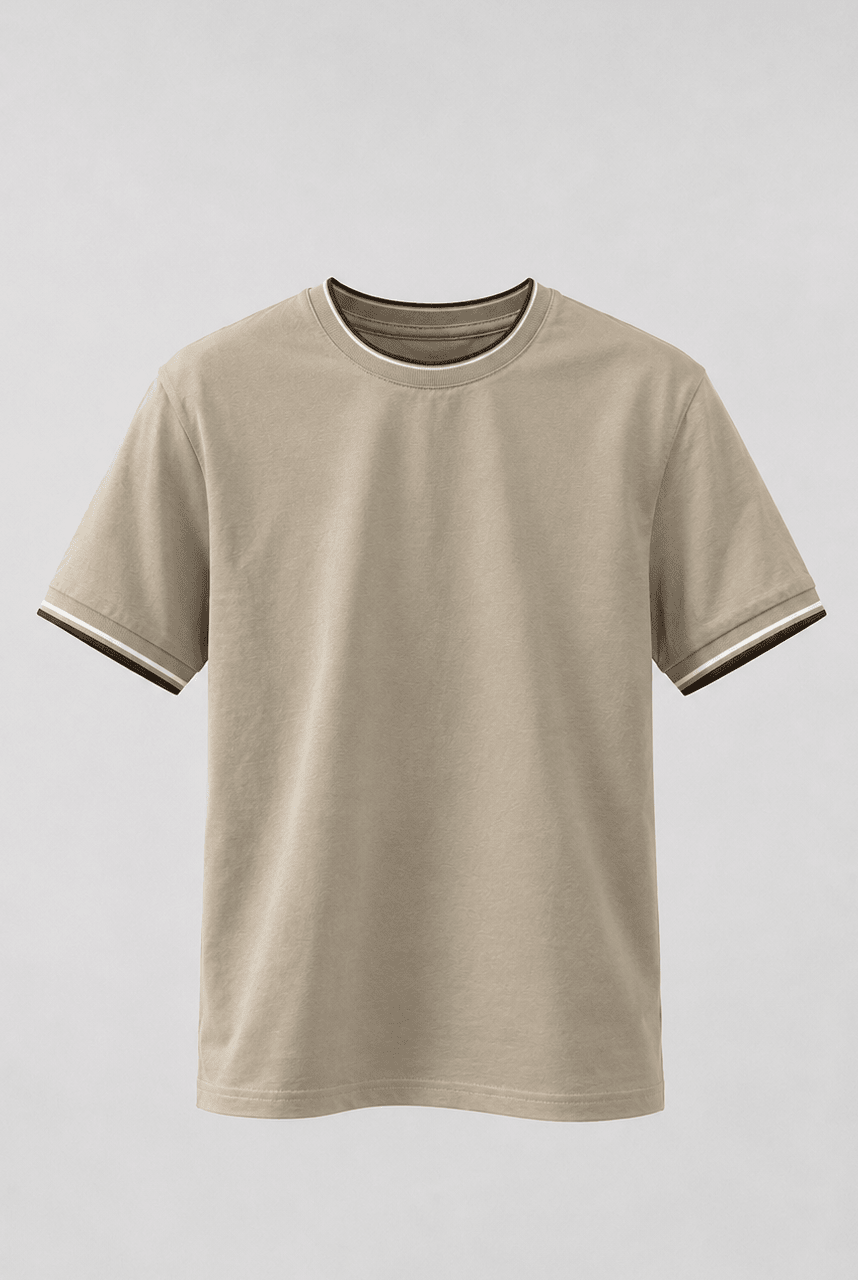 Boy's Striped Cuff T-Shirt - Sand - Vincentius