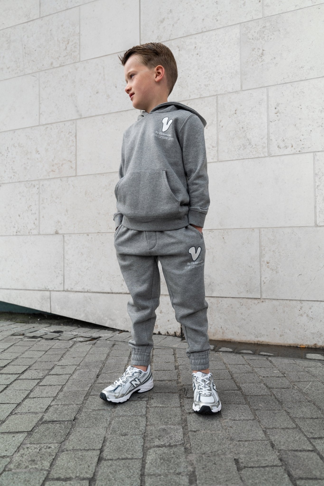 Boy's Subway Graffiti Tracksuit - Grey Marl - Vincentius