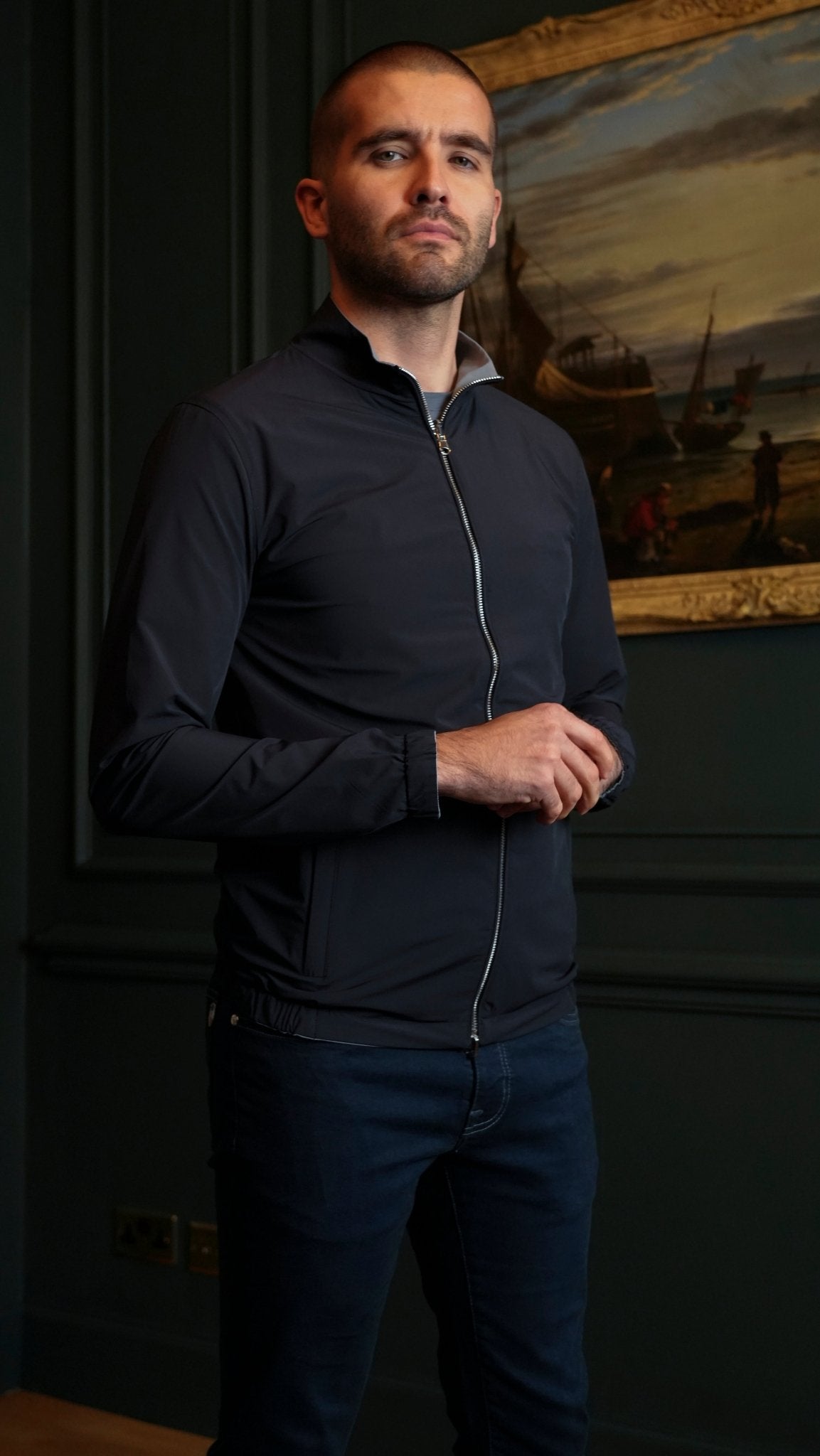 Commuter Reverse Jacket - Navy/Stone - Vincentius