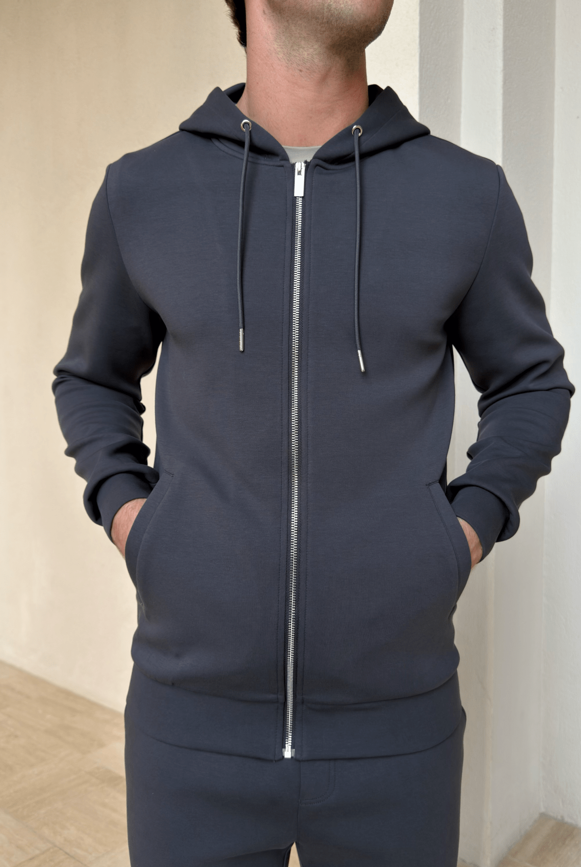 Commuter Zip Through Hoodie - Graphite - Vincentius