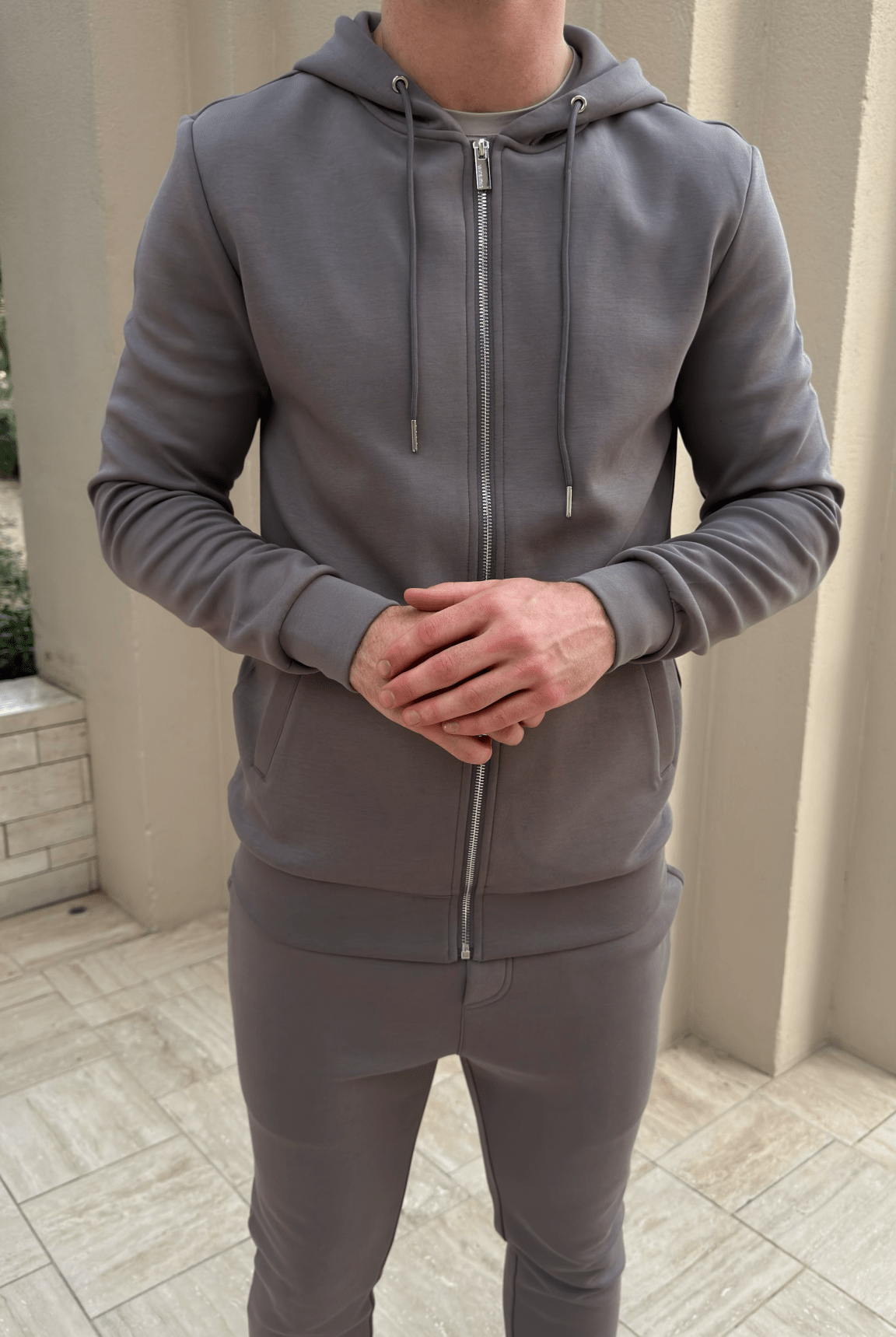 Commuter Zip Through Hoodie - Slate - Vincentius