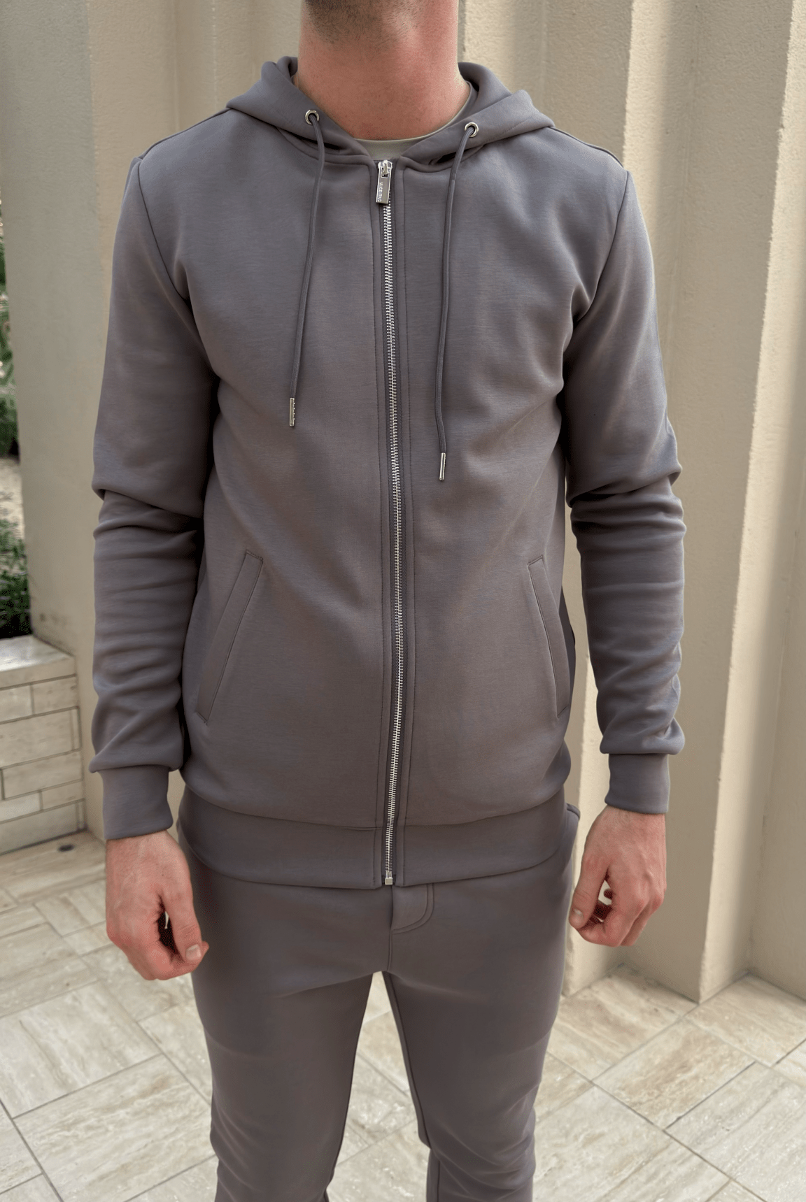 Commuter Zip Through Hoodie - Slate - Vincentius