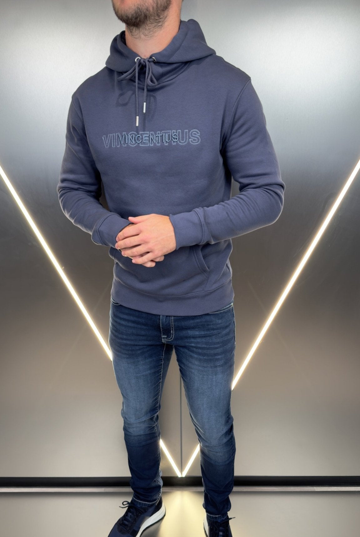 Double Embroidery Luxe Hoodie - Air Force - Vincentius