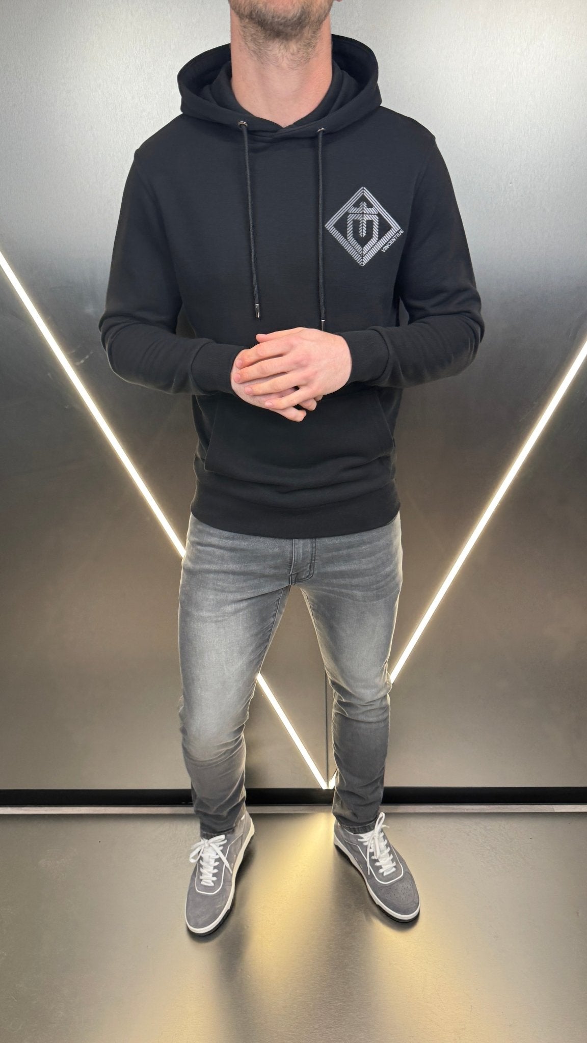 Luxury Double Crest Hoodie - Black - Vincentius