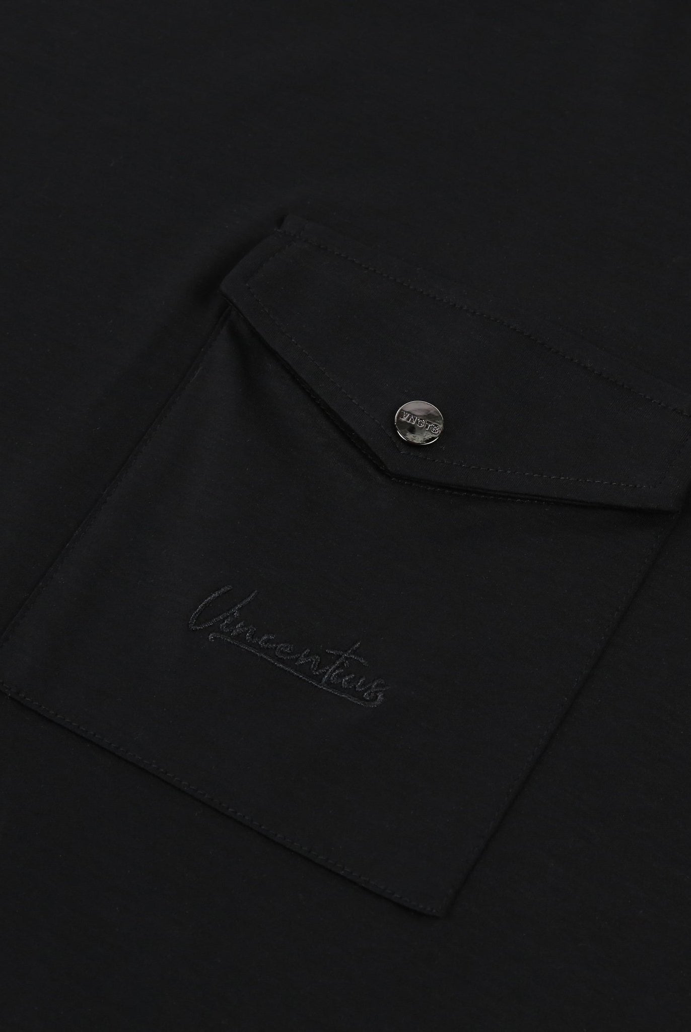 Luxury Mercerised Pocket Logo T-Shirt - Black - Vincentius