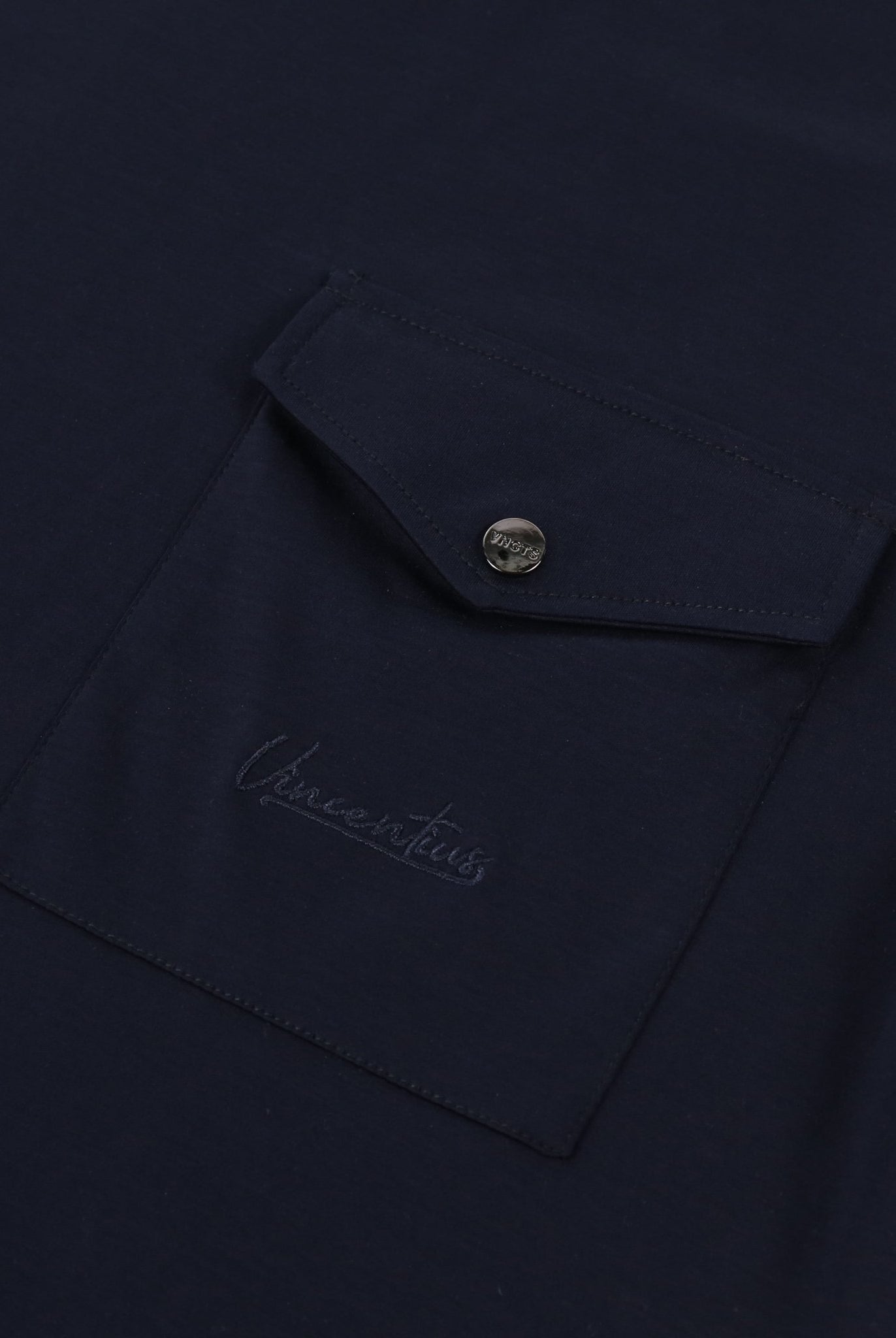 Luxury Mercerised Pocket Logo T-Shirt - Navy - Vincentius