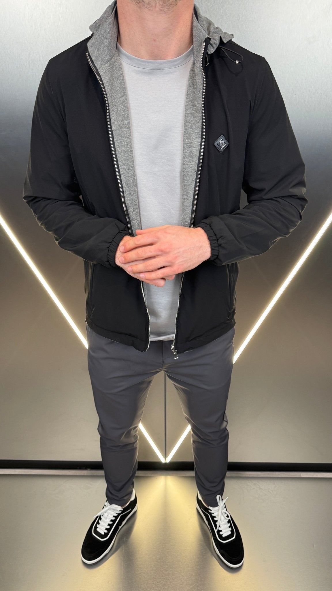 Premium Reverse Jacket - Black/Grey Marl - Vincentius