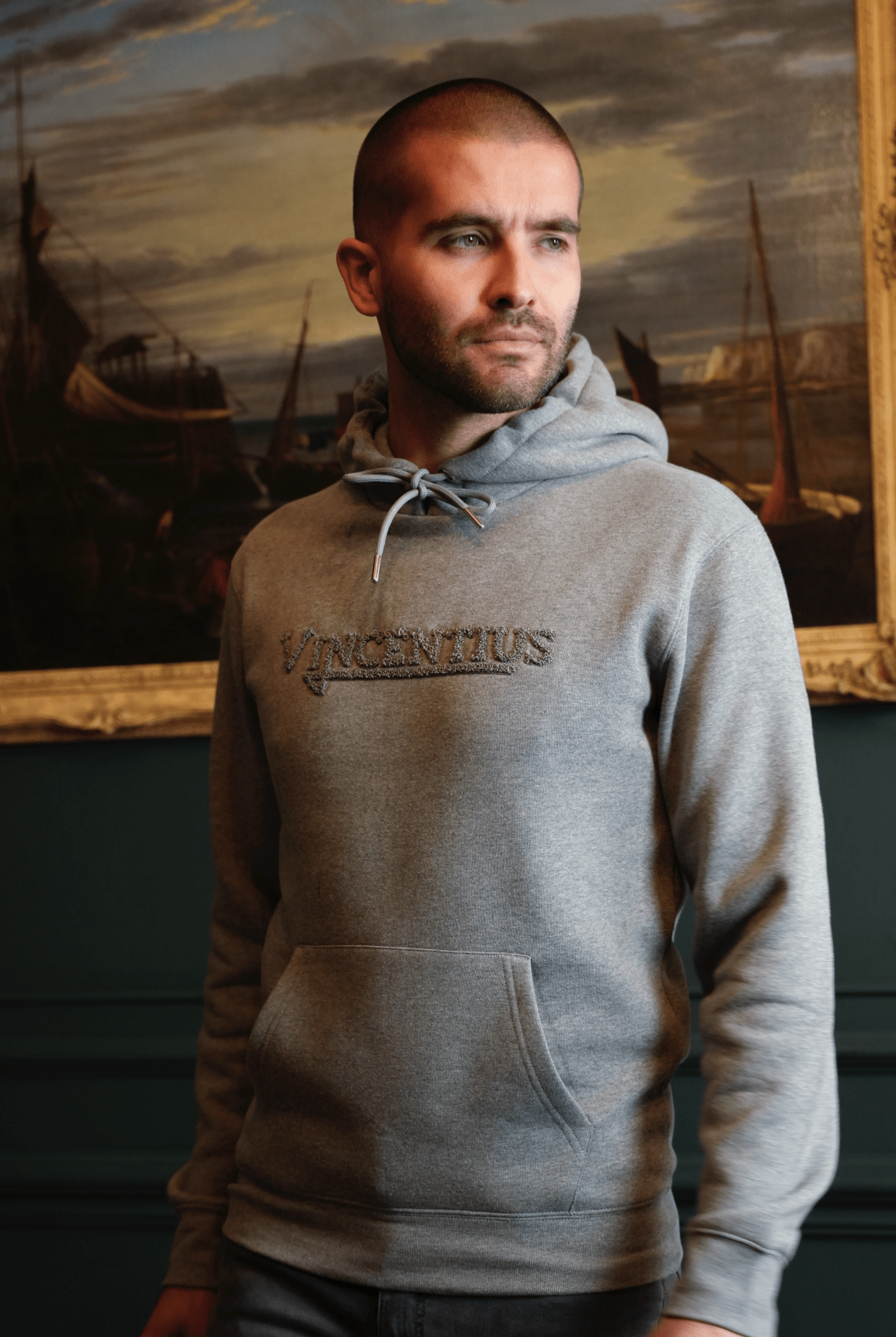 Serif Boucle Hoodie - Grey Marl - Vincentius
