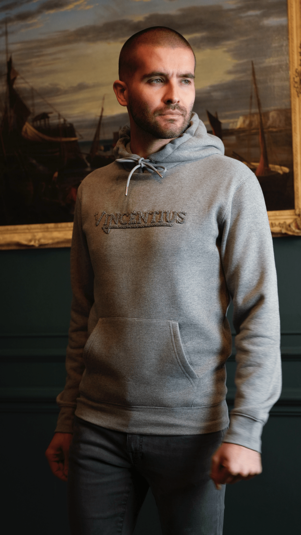 Serif Boucle Hoodie - Grey Marl - Vincentius