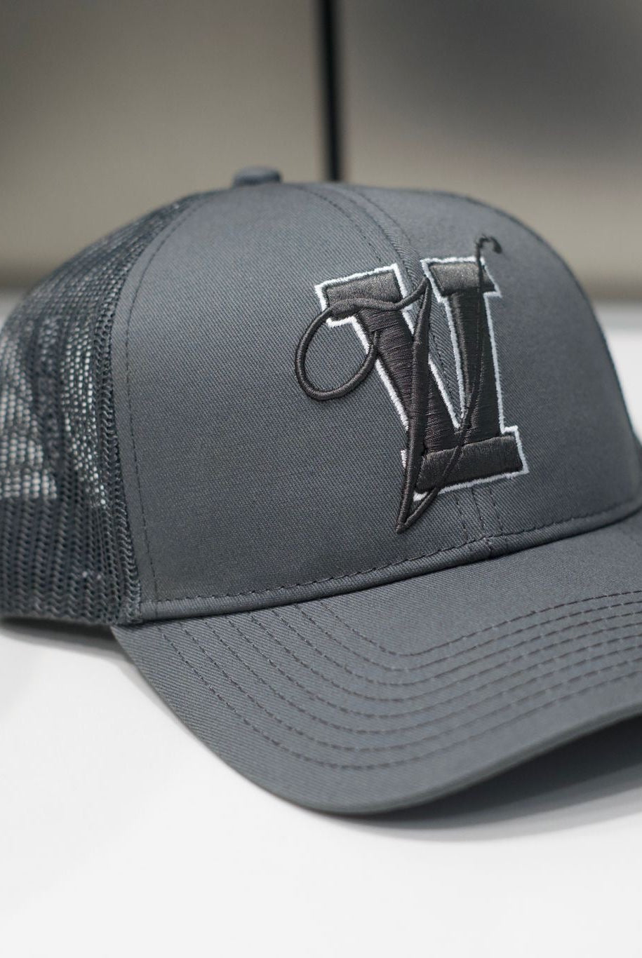 Varsity Trucker Cap - Grey (PRE - ORDER NOW, EXPECTED MID JUNE) - Vincentius