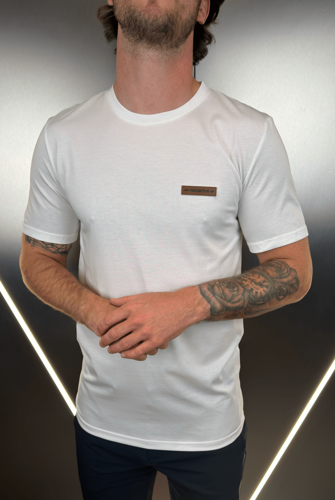 Vincentius Leather logo T-Shirt - White - Vincentius