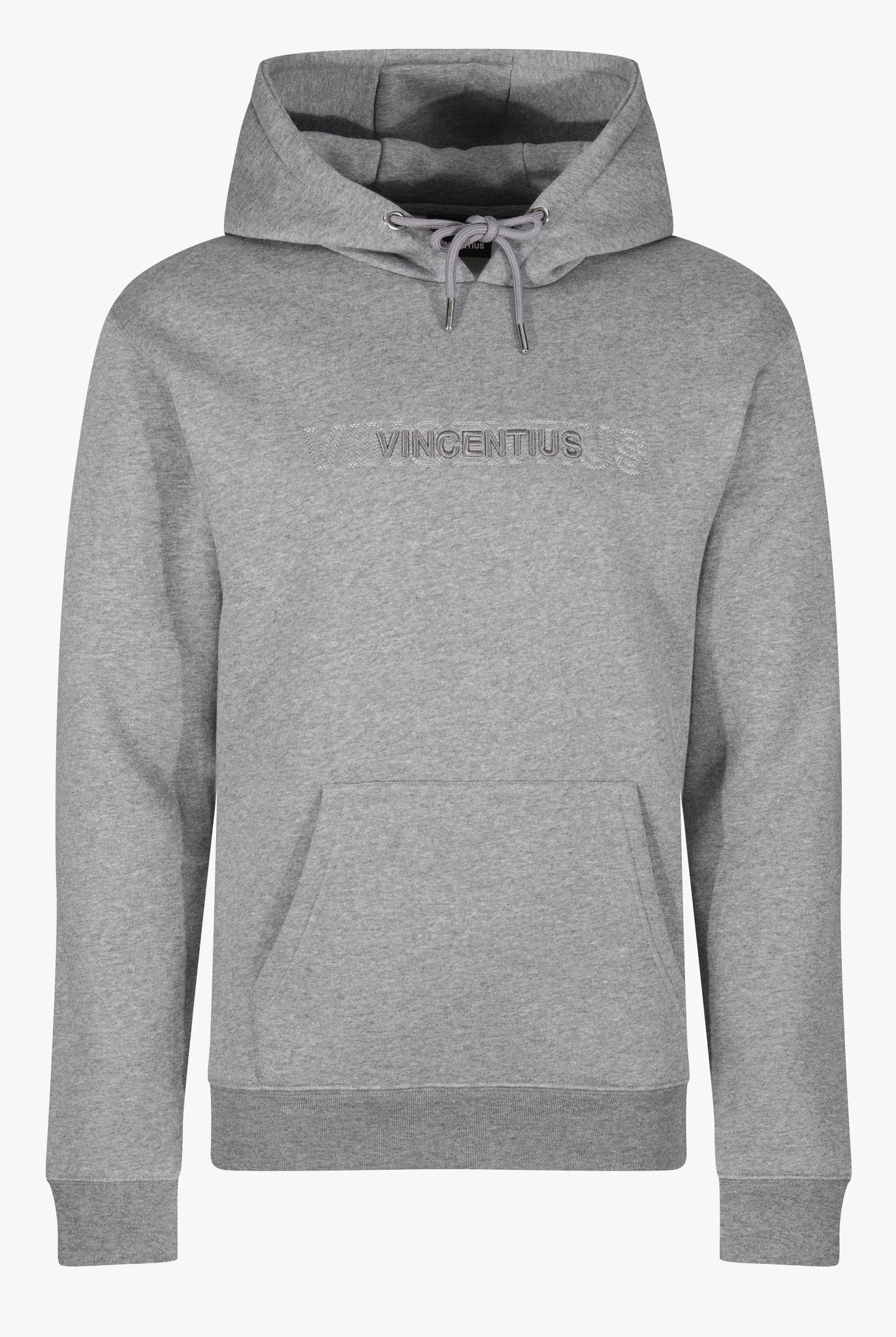Double Embroidery Luxe Hoodie - Grey - Vincentius