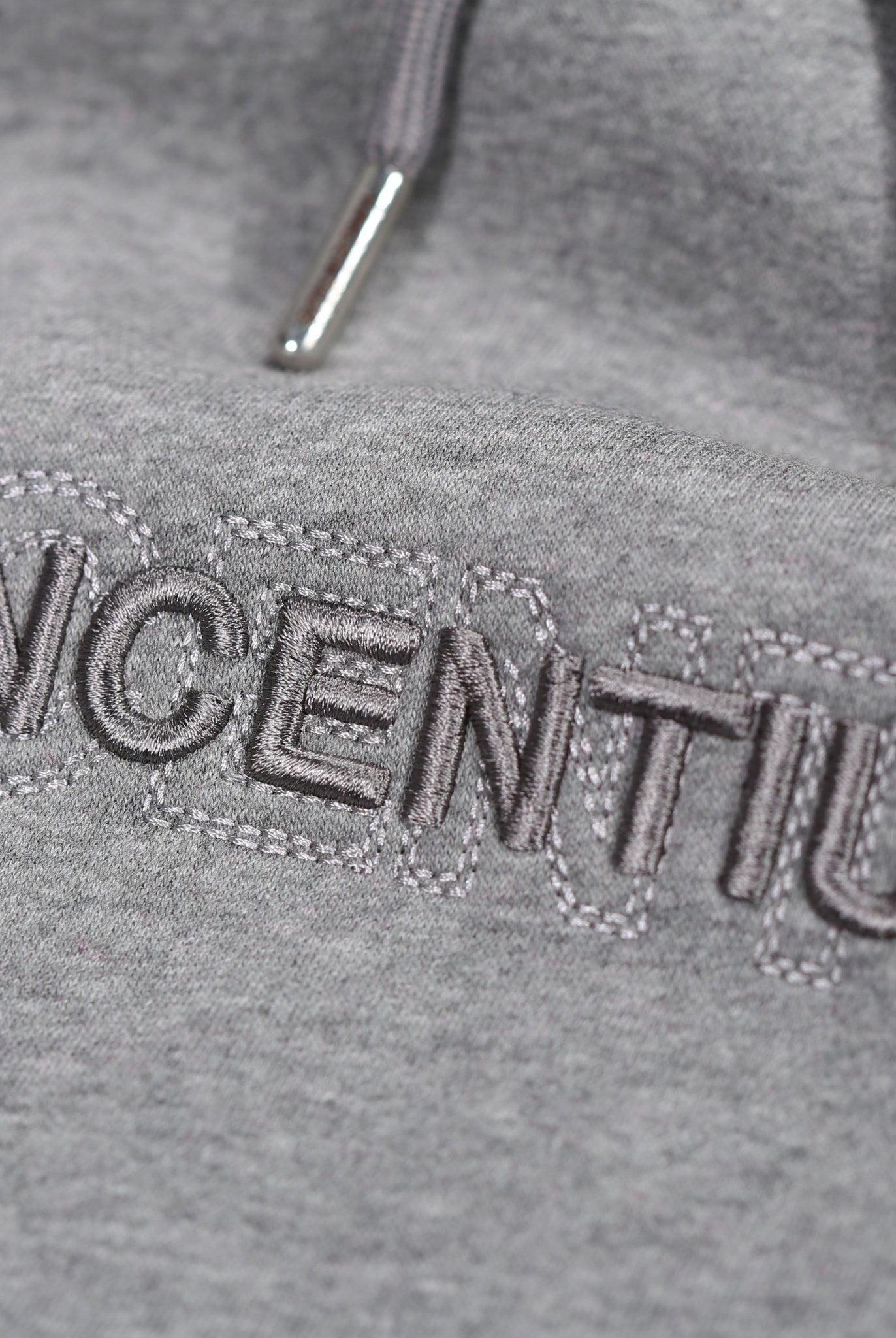 Double Embroidery Luxe Hoodie - Grey - Vincentius