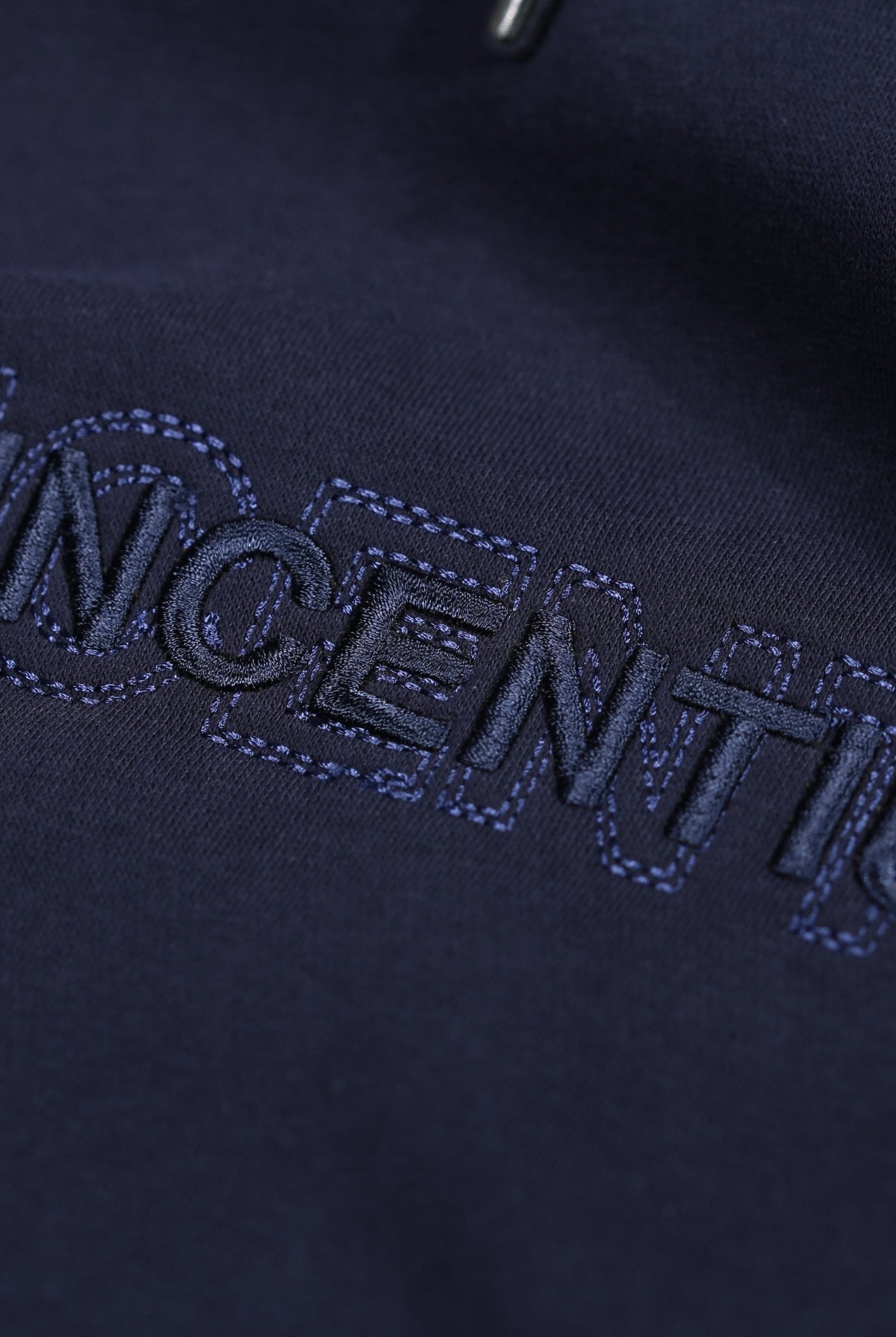 Double Embroidery Luxe Hoodie - Navy - Vincentius