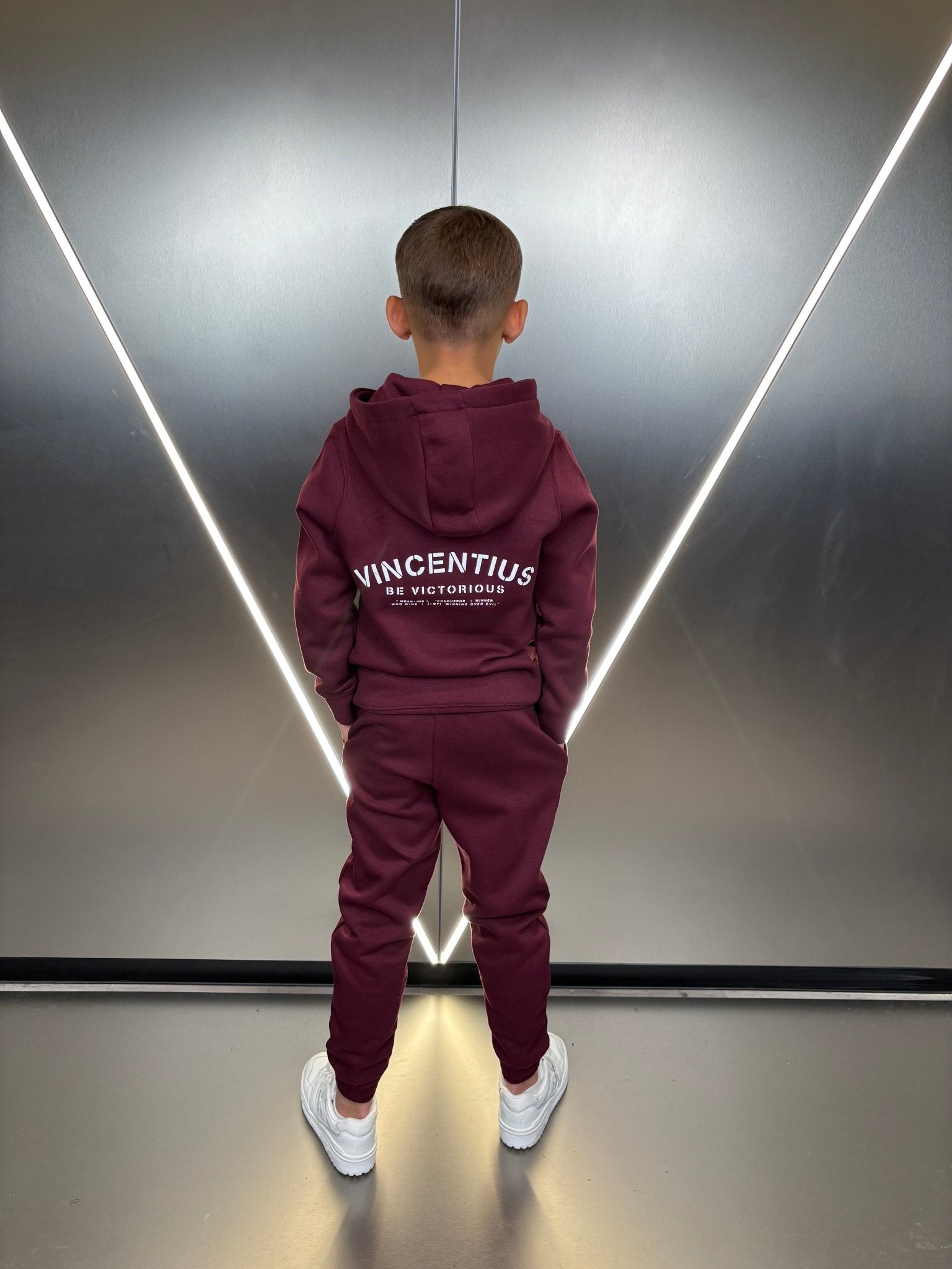 Boy's Be Victorious Tracksuit - Burgundy - Vincentius