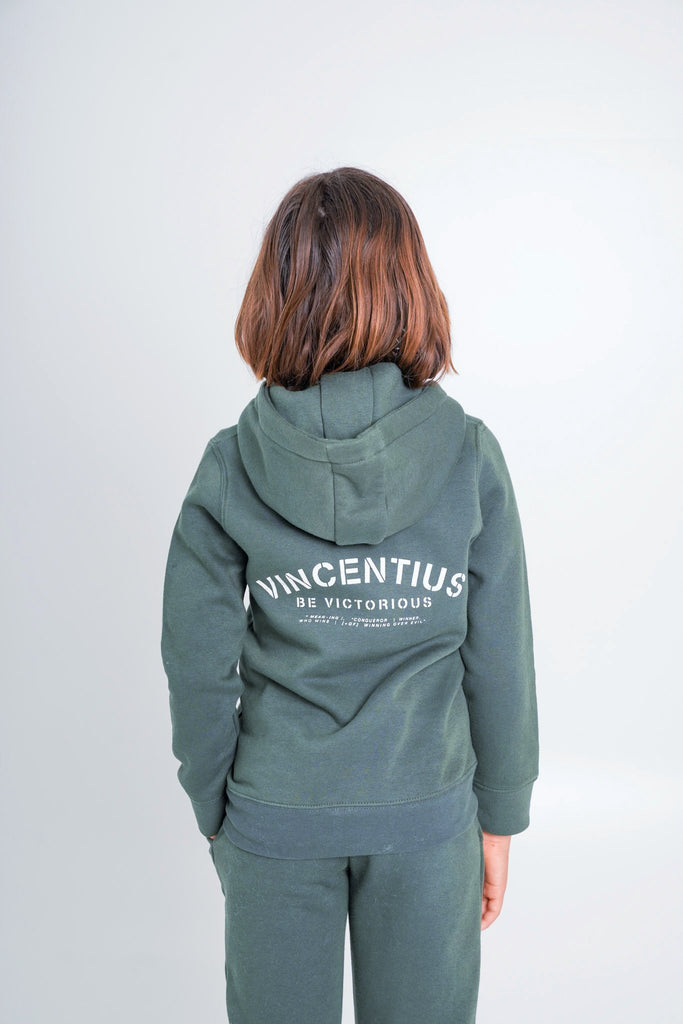 Boy's Be Victorious Tracksuit - Dark Green - Vincentius