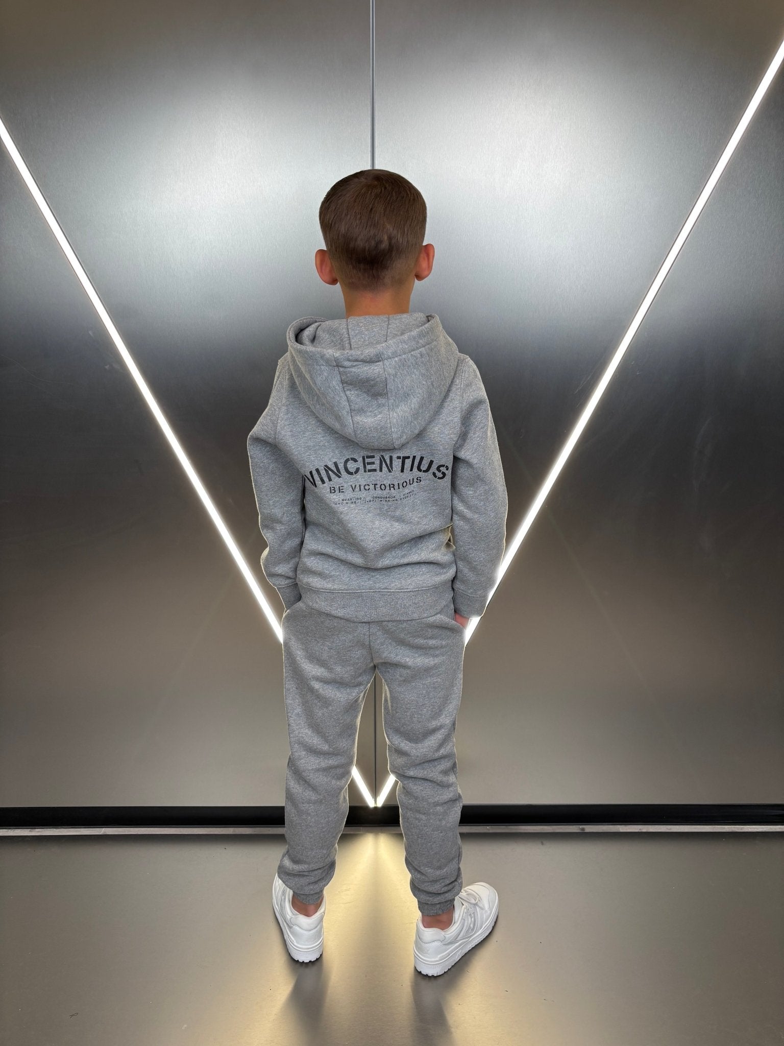 Boy's Be Victorious Tracksuit - Grey - Vincentius