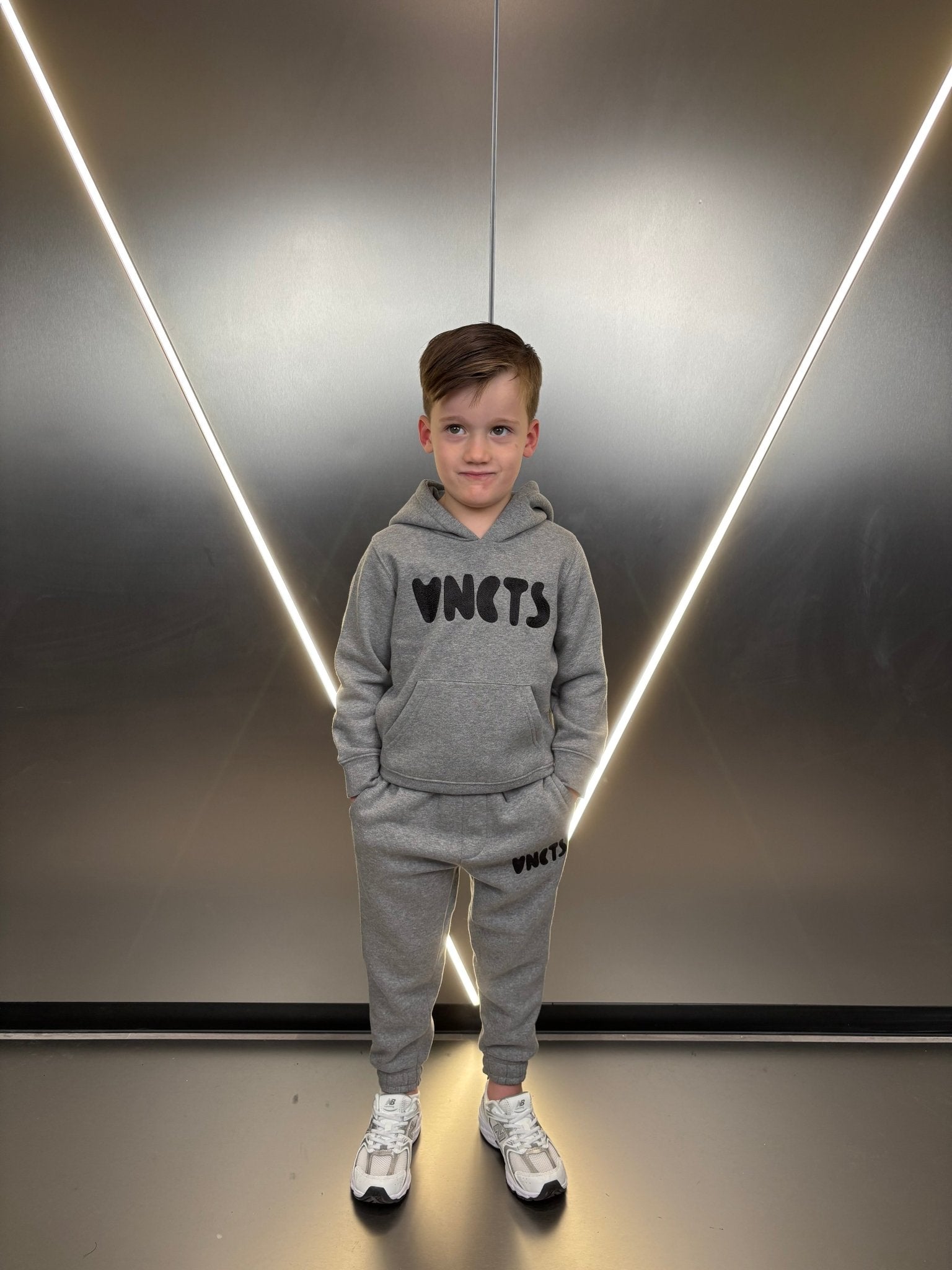 Boy's Bubble Embroidery Tracksuit - Grey Marl - Vincentius