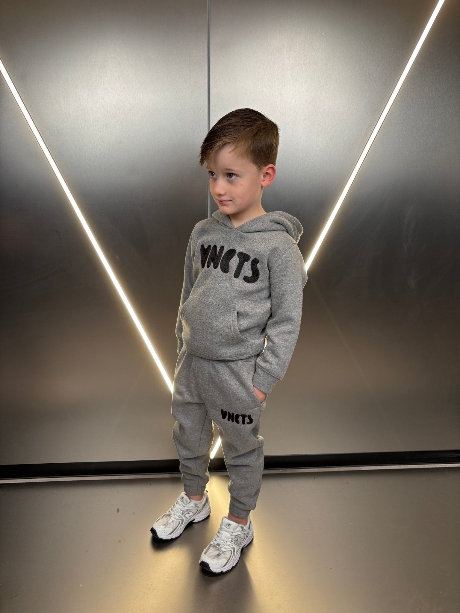 Boy's Bubble Embroidery Tracksuit - Grey Marl - Vincentius