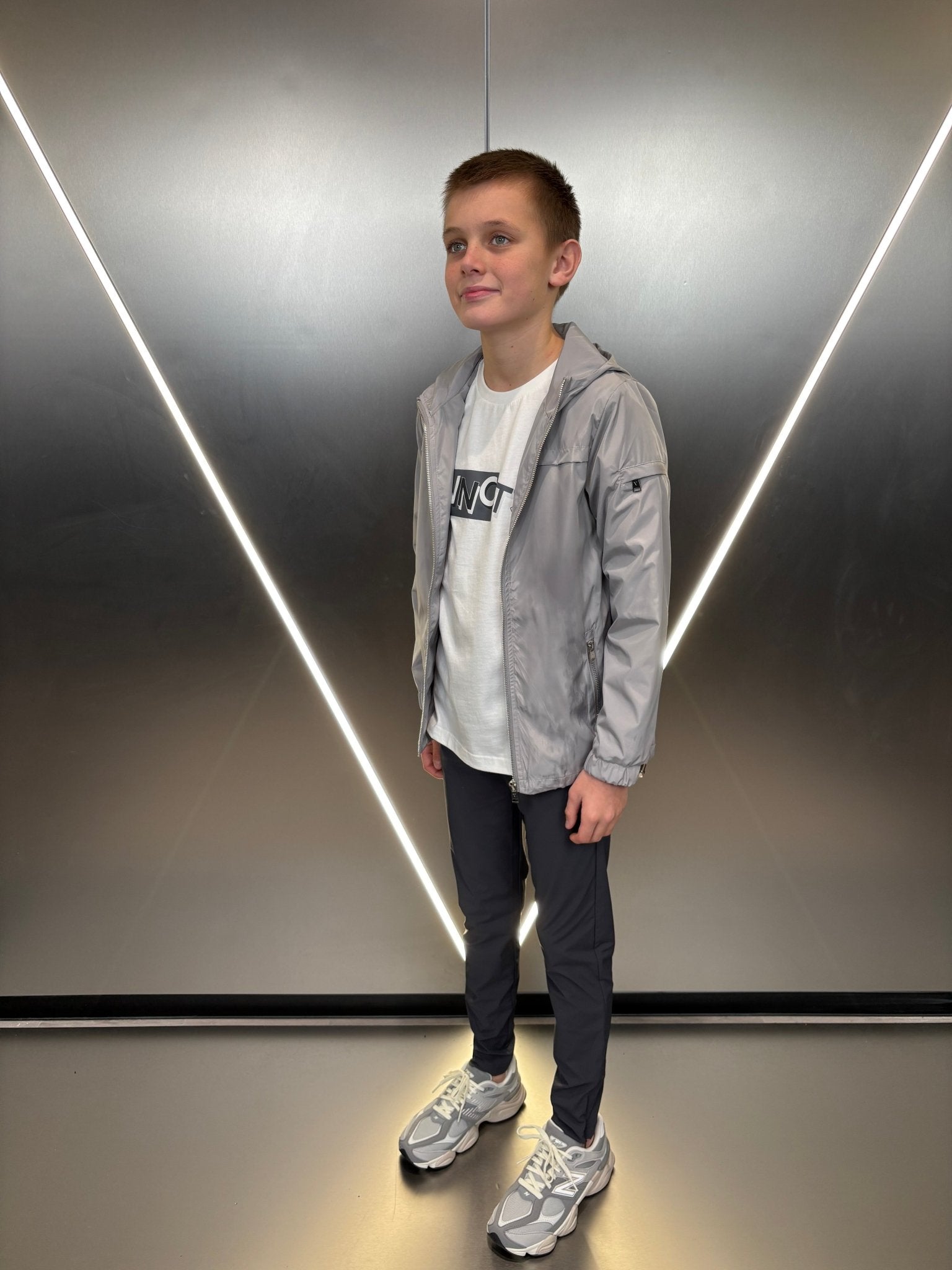 Boys Light Grey Tech Jacket - Vincentius