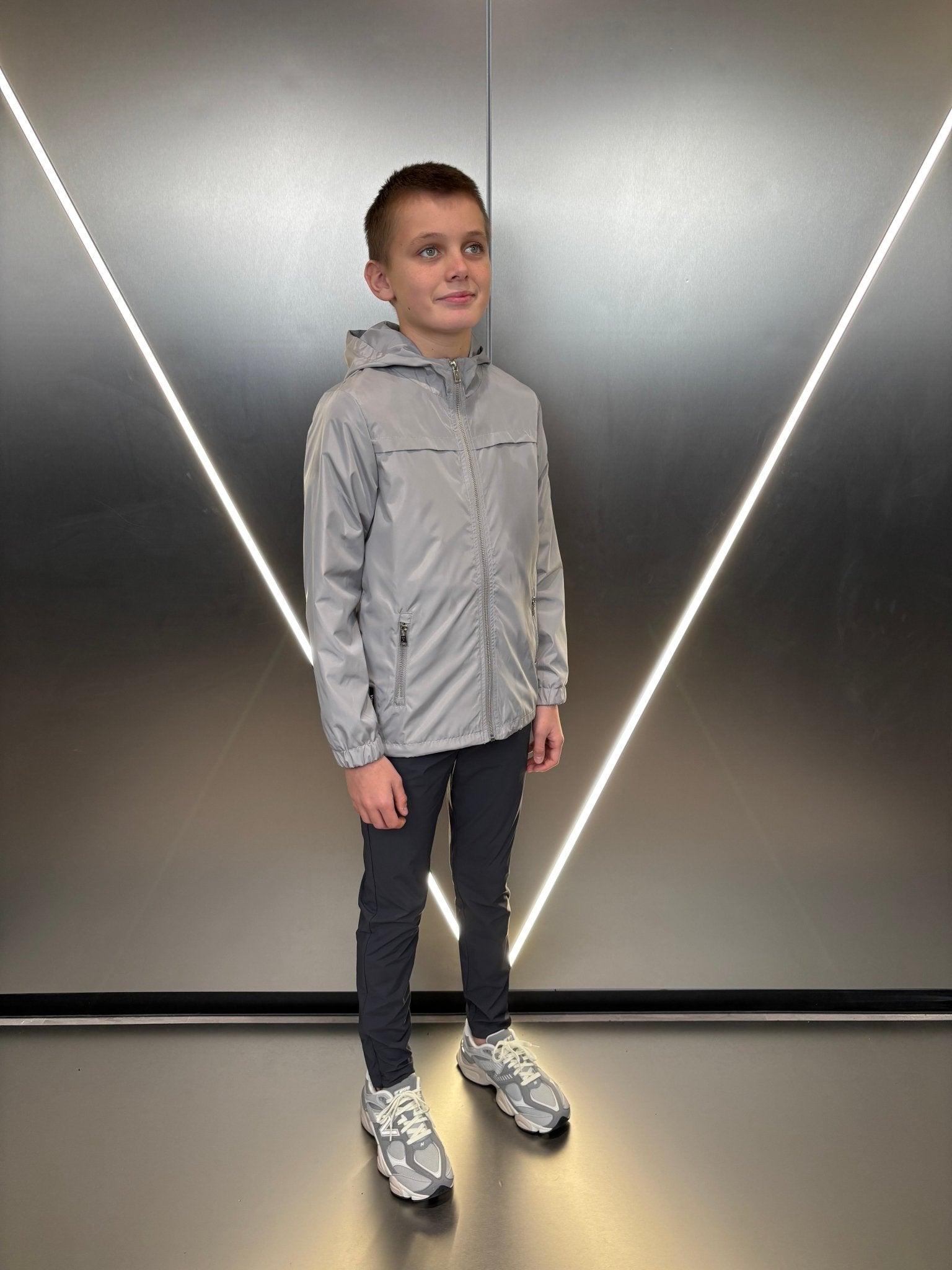 Boys Light Grey Tech Jacket - Vincentius