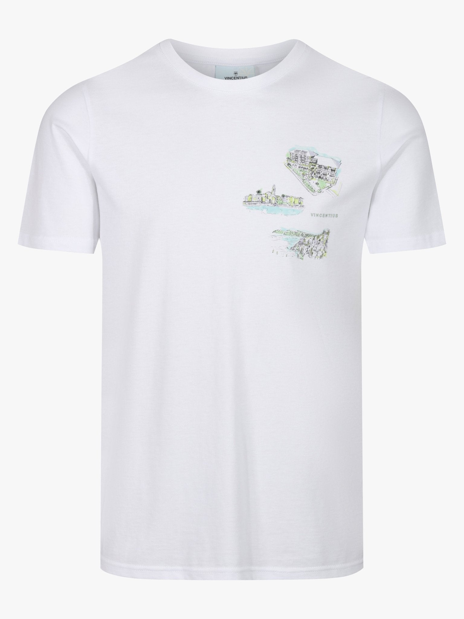 Boy's Luxe Resort Water Colour T-Shirt - White - Vincentius