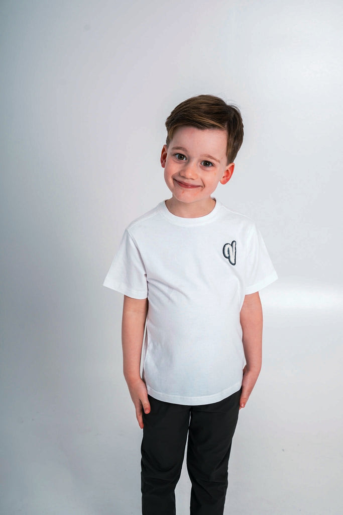 Boy's Luxe V Boucle T-Shirt - White - Vincentius