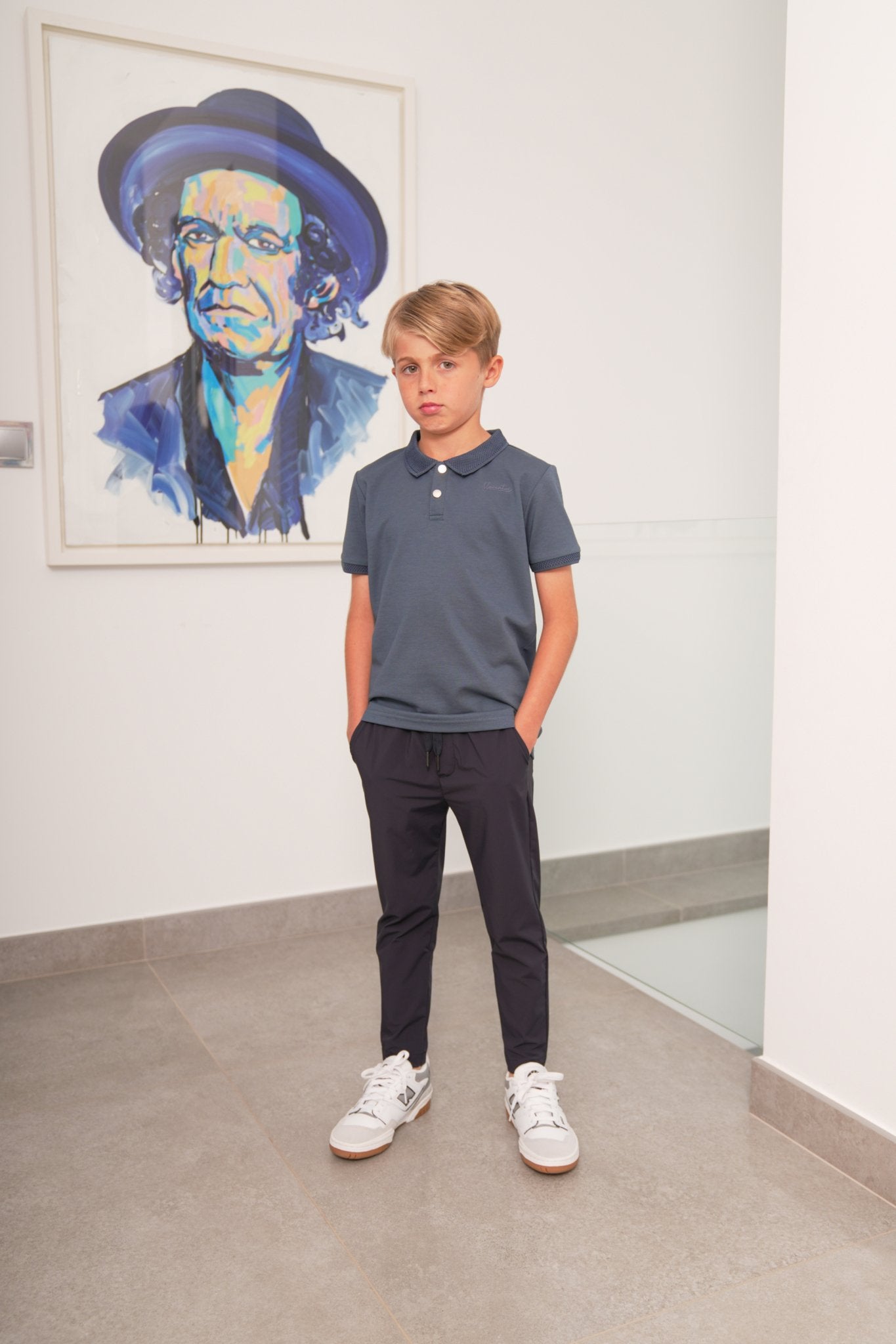 Boys Luxury Pique Logo Polo - Air Force - Vincentius