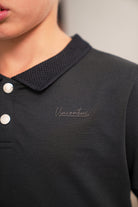 Boys Luxury Pique Logo Polo - Navy - Vincentius