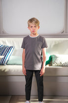 Boys Luxury Pique Logo T-Shirt - Charcoal - Vincentius