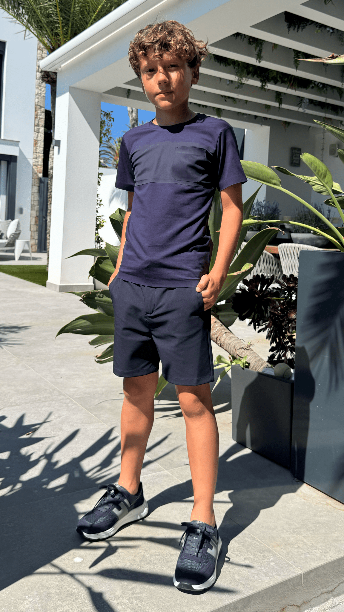 Boy's Luxury Vertex T-Shirt - Navy - Vincentius