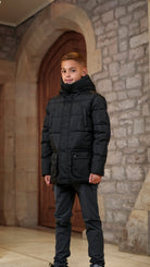 Boy's Premium Short Puffer - Black - Vincentius