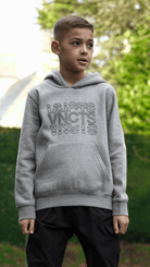 Boy's Rolling Letters Luxe Hoodie - Grey Marl - Vincentius