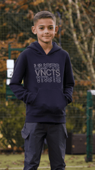 Boy's Rolling Letters Luxe Hoodie - Navy - Vincentius