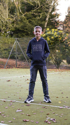 Boy's Rolling Letters Luxe Hoodie - Navy - Vincentius