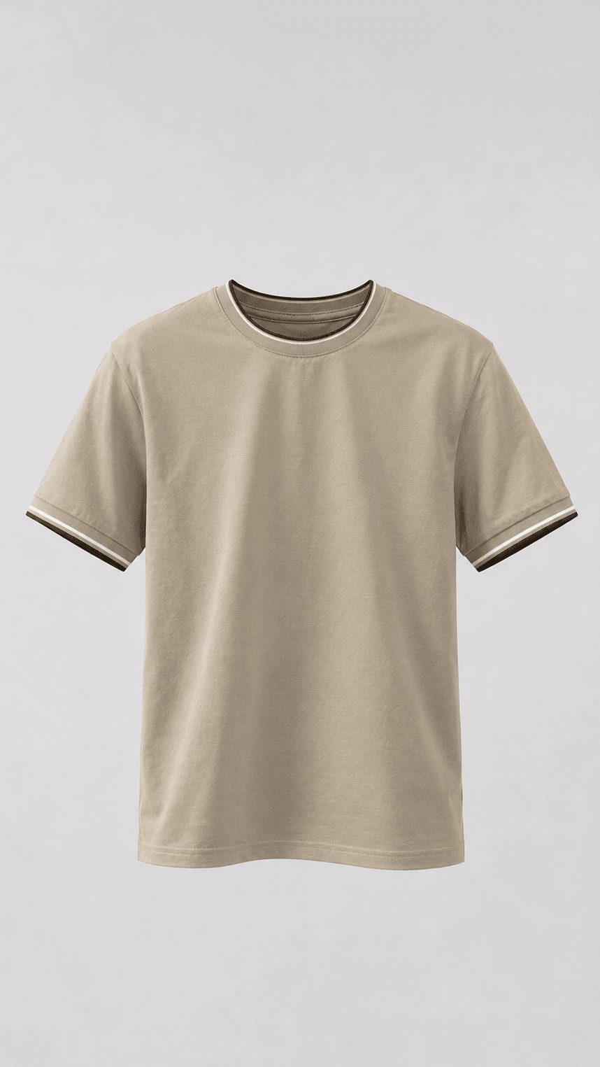 Boy's Striped Cuff T-Shirt - Sand - Vincentius