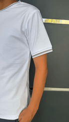 Boy's Striped Cuff T-Shirt - White - Vincentius