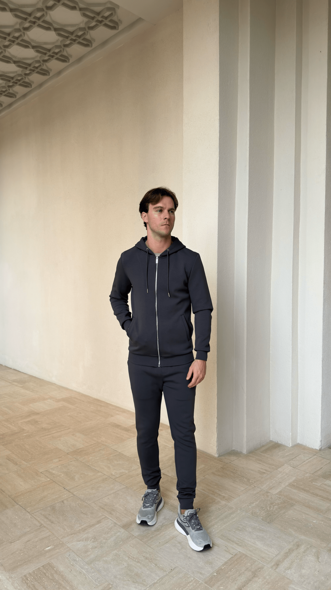 Commuter Zip Through Hoodie - Graphite - Vincentius