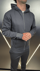 Full Zip Silicone Badge Every Day Tracksuit - Charcoal - Vincentius